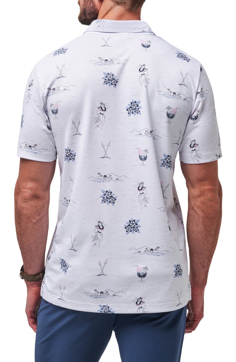 TravisMathew Island Paradise Tropical Print Polo, Alternate, color, White