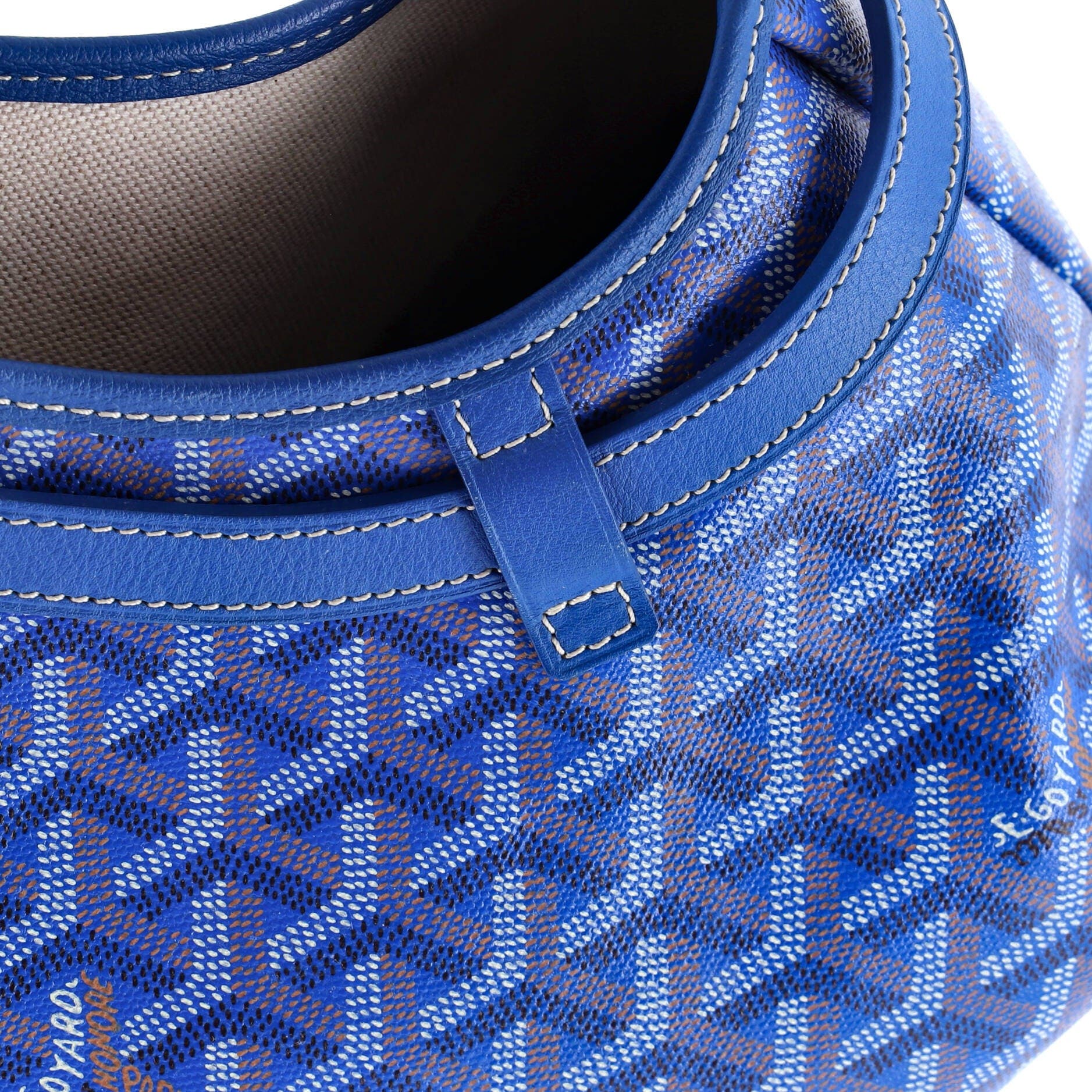 Pre-Owned Goyard Chien Gris Pet Carrier Tote Coated Canvas, Alternate, color, Blue