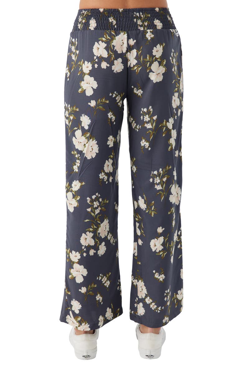 Kids' Tommie Floral Smocked Waist Pants, Alternate, color, PERISCOPE