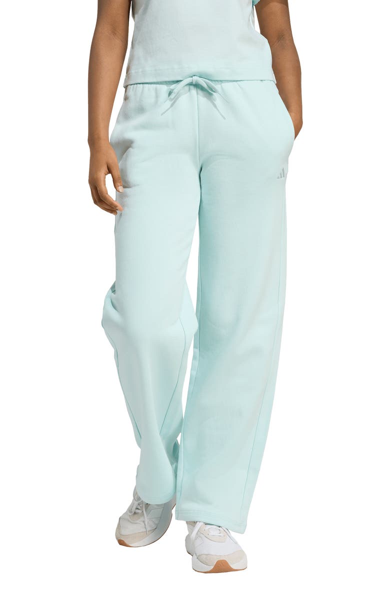 adidas Fleece Sweatpants, Main, color, Halo Mint/ White