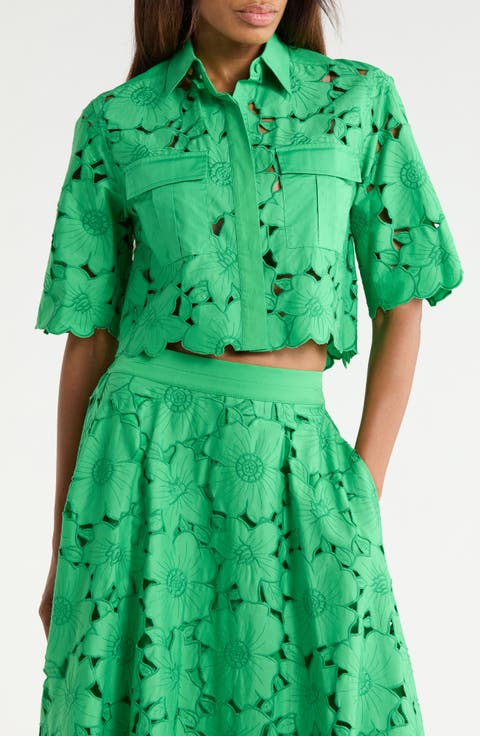 Joan Embroidered Crop Top