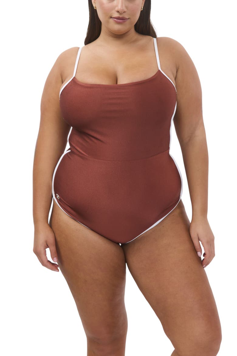 Lurex Onepiece Swimsuit, Alternate, color, Silver Black Lurex