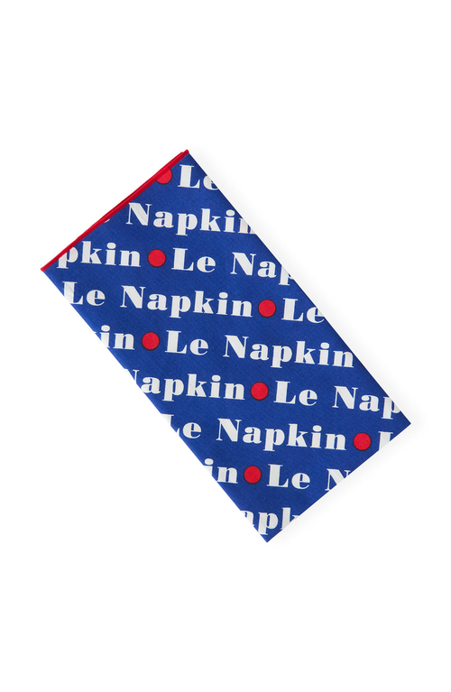 Jonathan Adler Le Napkin Set In Navy/red Trim