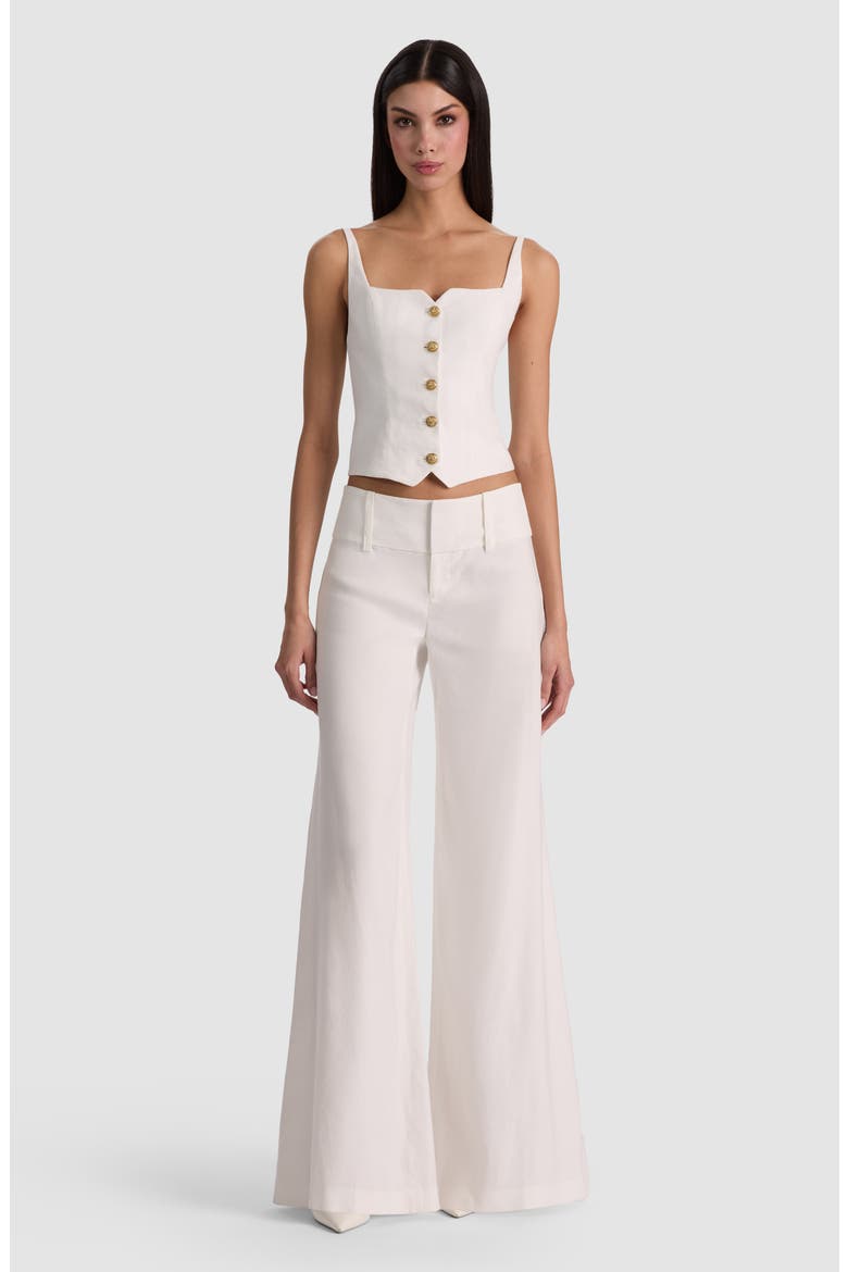Olivia Wide Leg Linen Blend Pants, Alternate, color, OFF WHITE