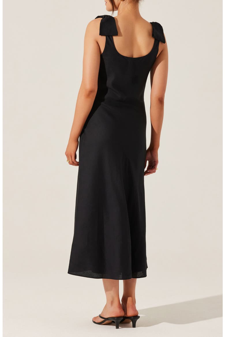 Kateleya Bow Strap Dress, Alternate, color, BLACK