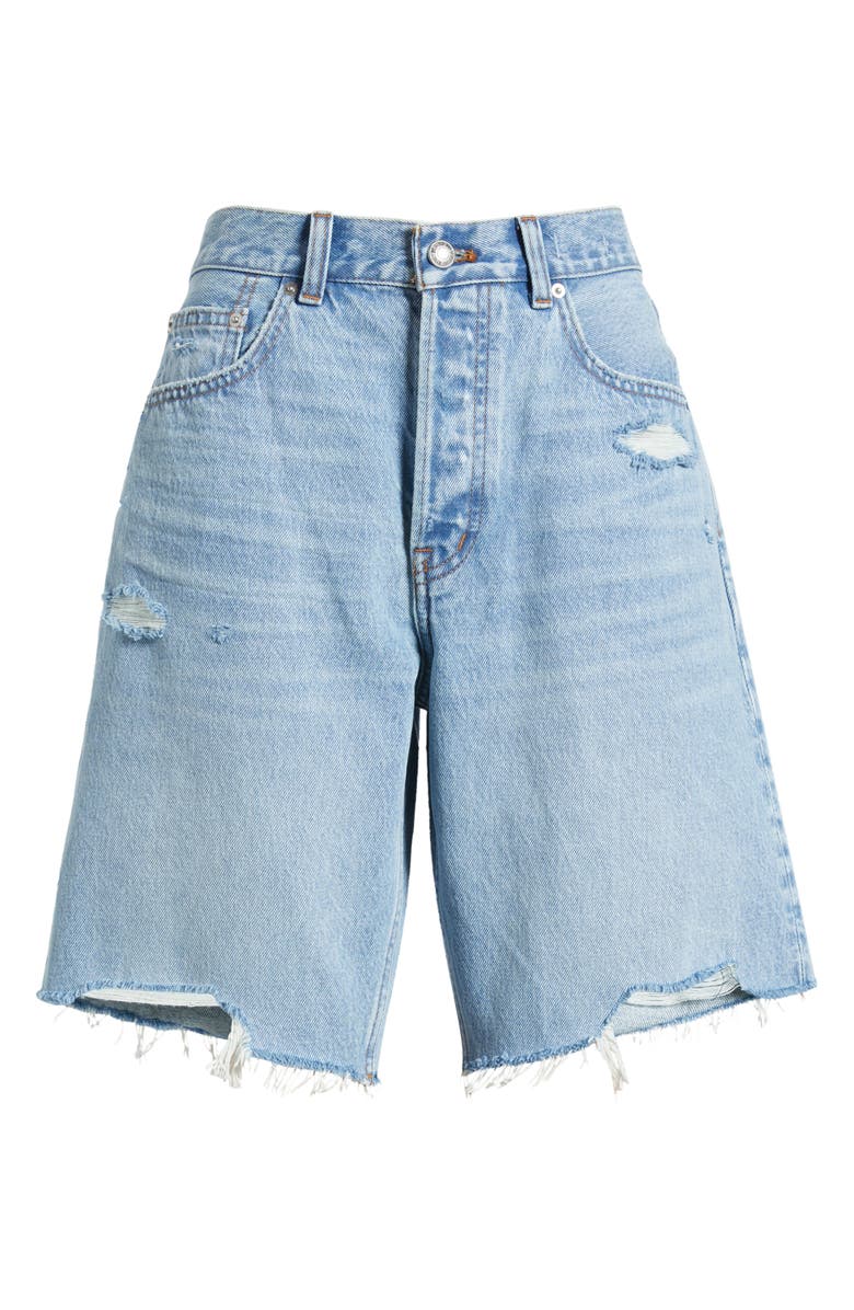 Madewell The Essex Raw Hem Long Baggy Denim Shorts, Alternate, color,