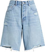 Madewell The Essex Raw Hem Long Baggy Denim Shorts
