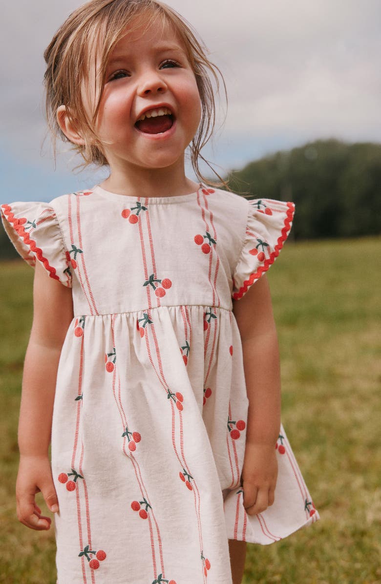 NEXT Kids' Cherry Print Ruffle Dress, Alternate, color, Neutral