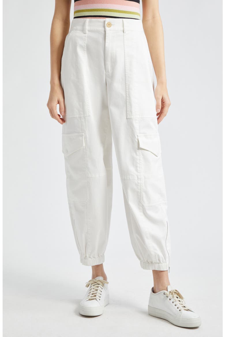 Stretch Cotton Twill Cargo Joggers, Main, color, CHALK