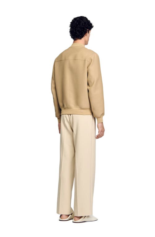 Sandro Zip Up Jacket In Nut