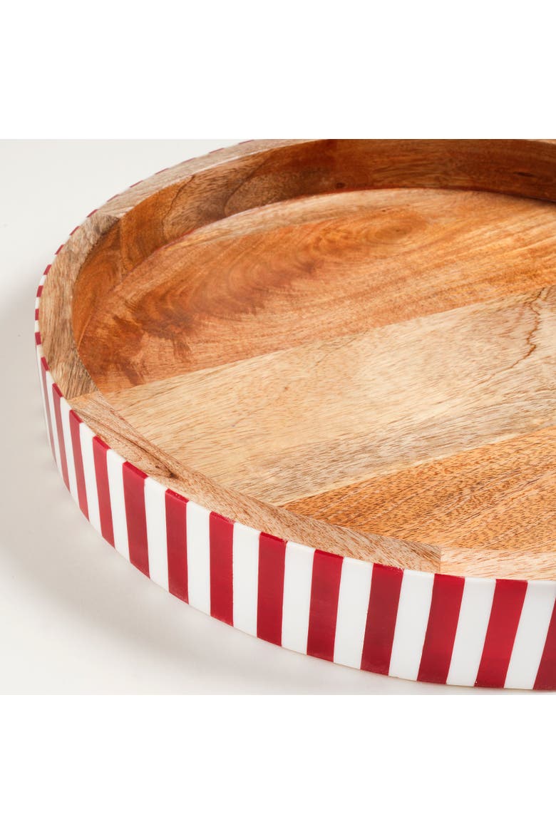 Nohar Flat Wood Tray Curated Decor, Alternate, color, Red