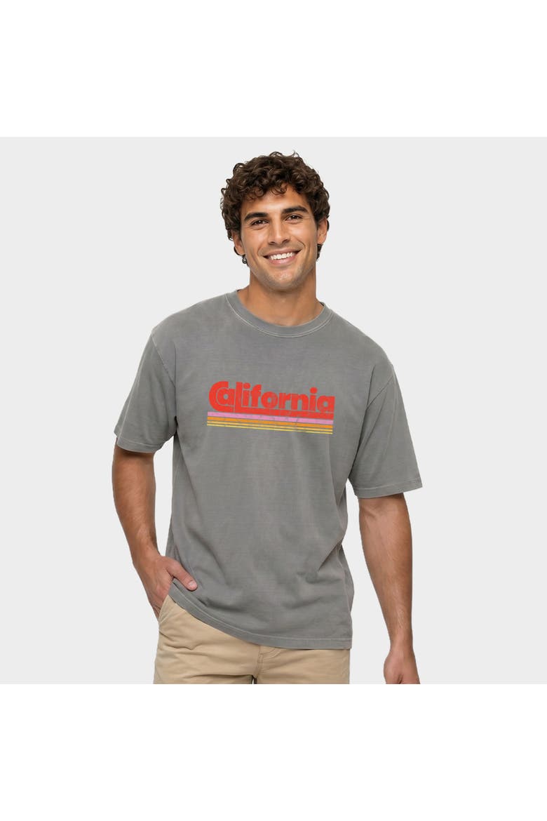 California Retro Stripes Garment Dyed T-Shirt, Main, color, Grey