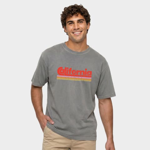 California Retro Stripes Garment Dyed T-Shirt