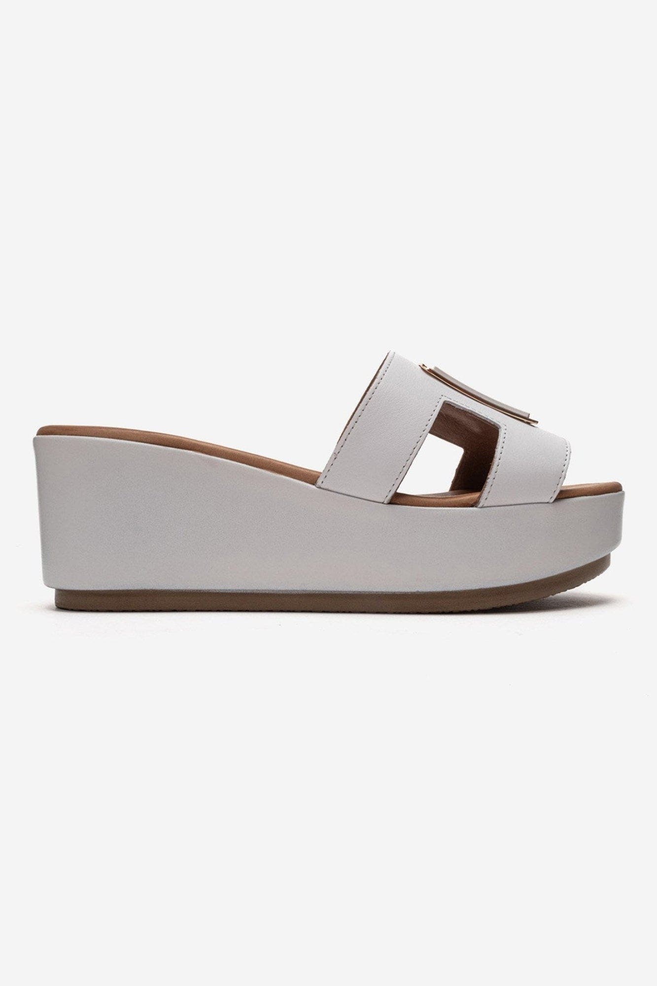 Hiola Leather Platform Sandal, Alternate, color, White