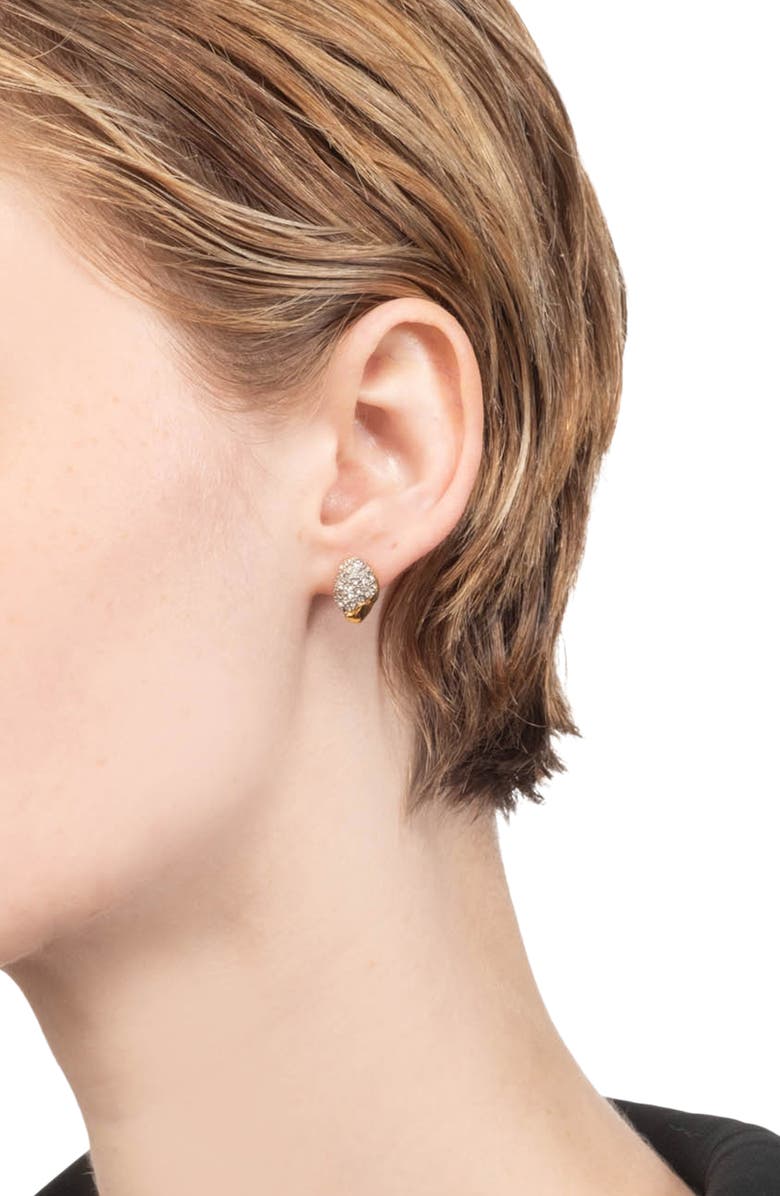 Alexis Bittar Solanales Tiny Pebble Stud Earrings, Alternate, color, Gold/ Crystals