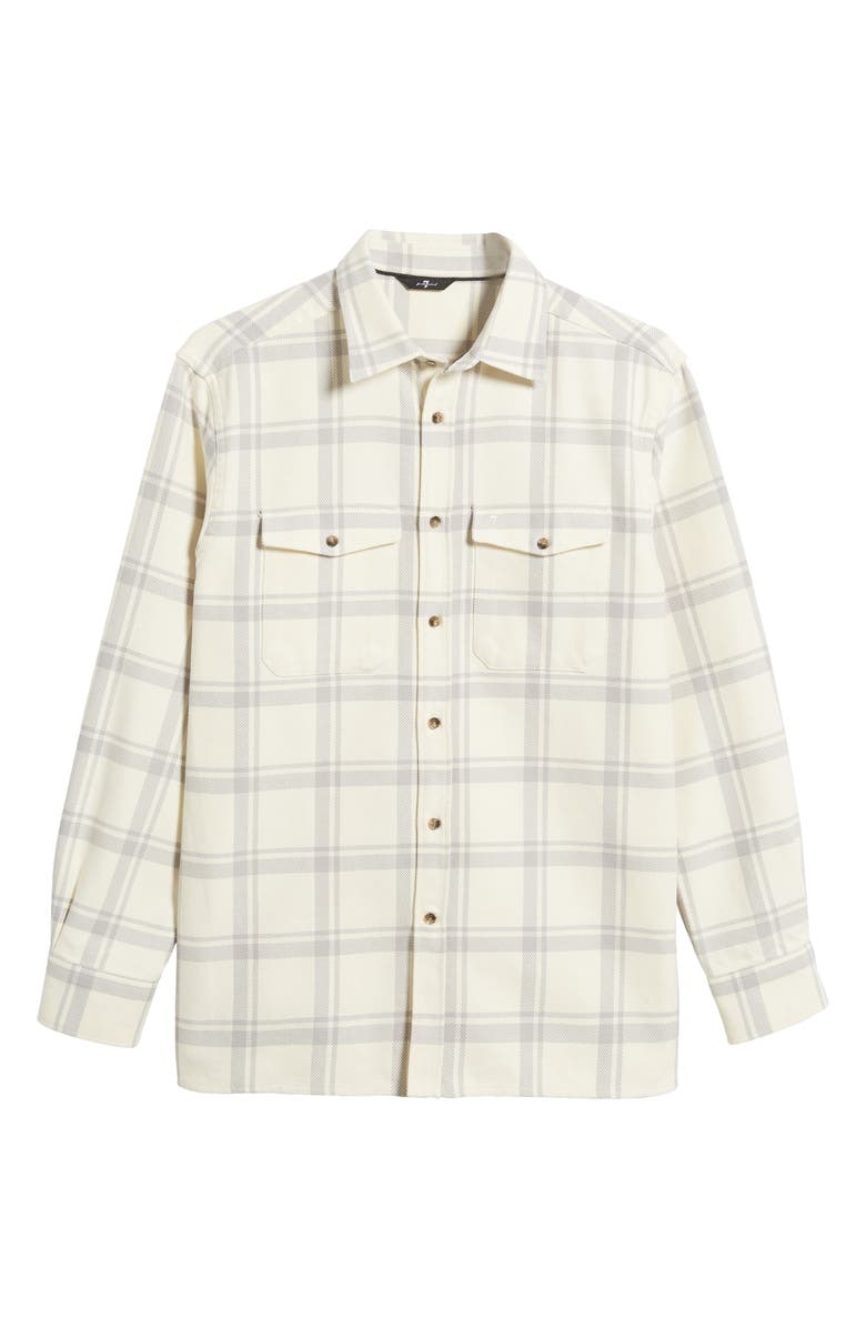 7 For All Mankind Plaid Cotton Overshirt, Main, color,