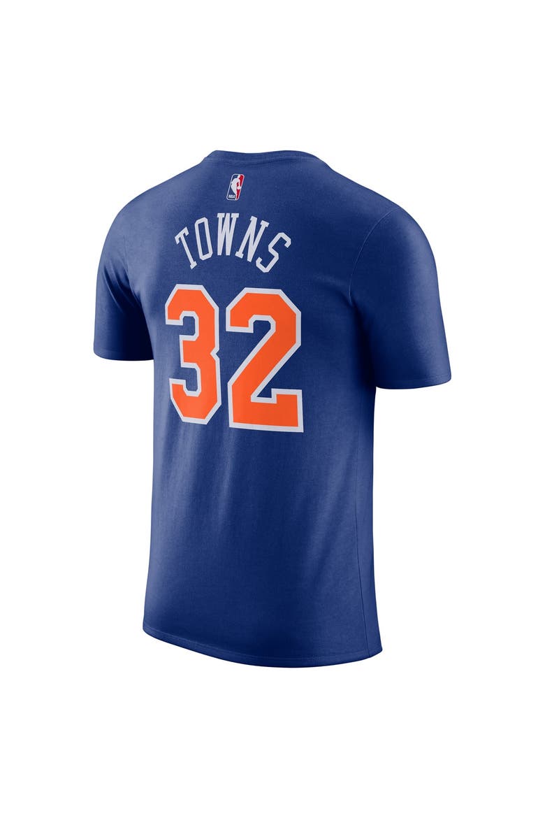 Unisex Nike Karl-Anthony Towns Blue New York Knicks Name & Number T-Shirt - Icon Edition, Alternate, color, Blue