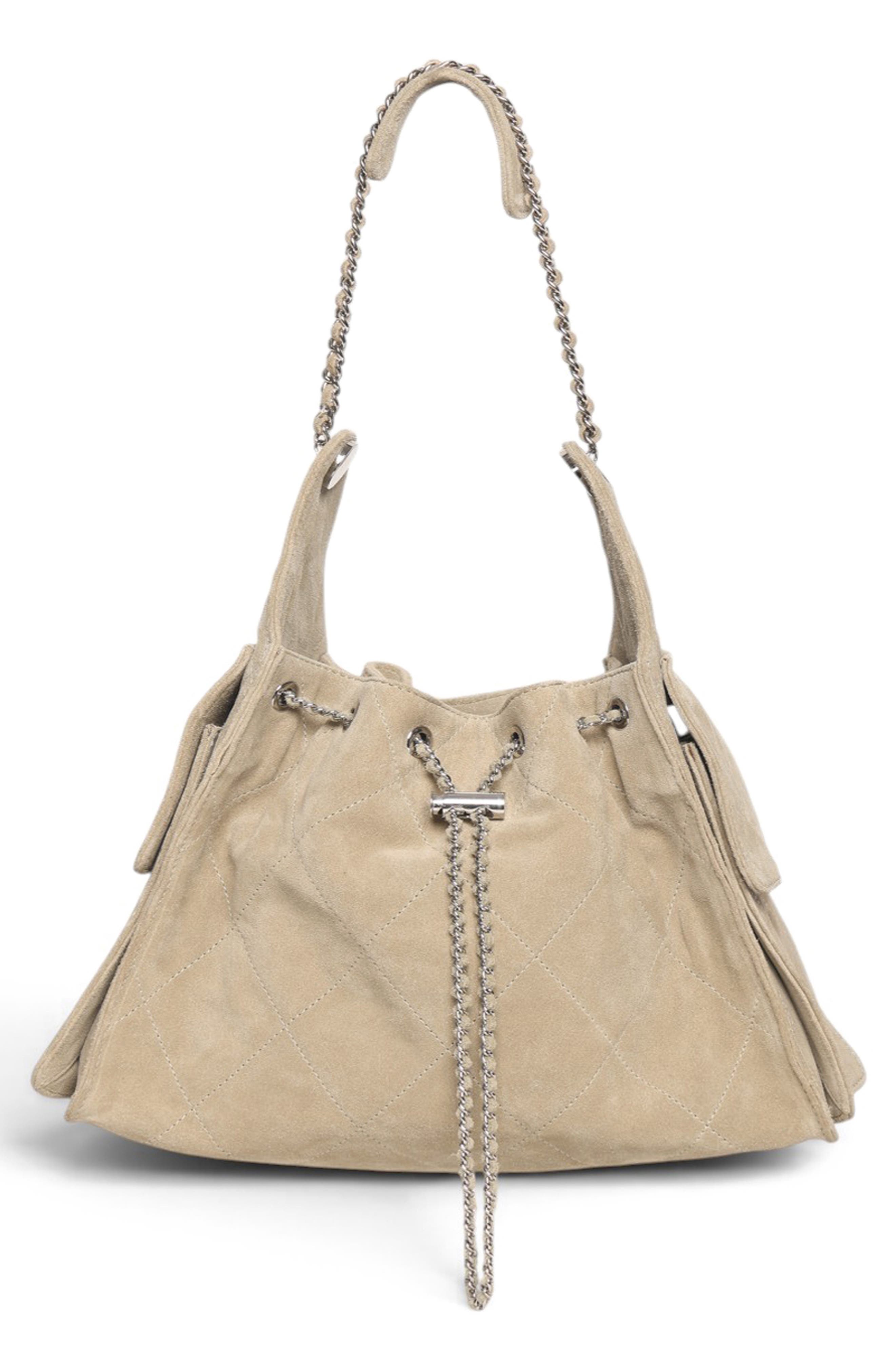 Valeria Quilted Leather Bucket Bag