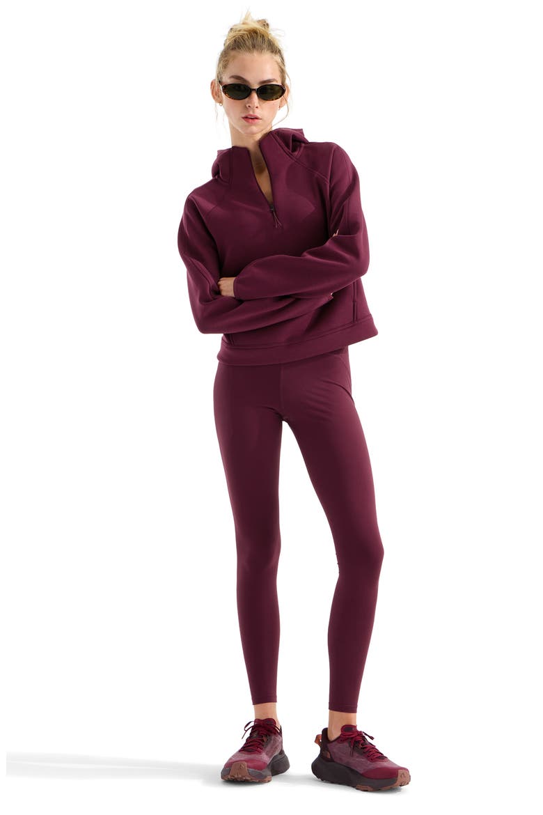 Jaida FlashDry-XD Half Zip Hoodie, Alternate, color, BURGUNDY CRUSH