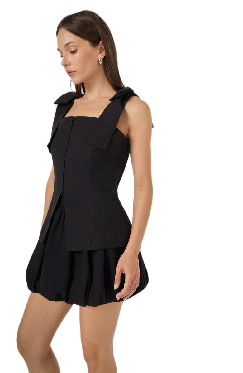 Endless Rose Bow Shoulder Sleeveless Top, Alternate, color, Black
