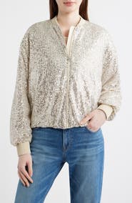 BOSS Orange Jilloi Sequin Bomber Jacket