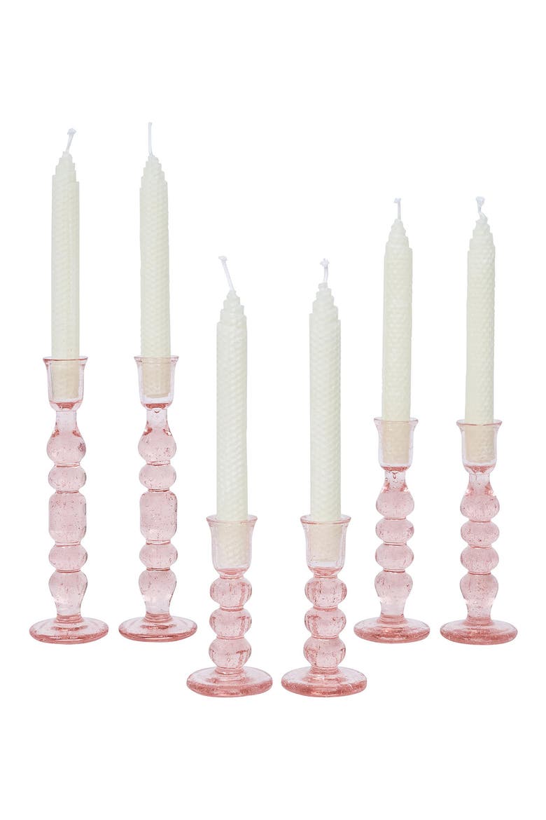 Provence Set of 2 Candlesticks, Alternate, color, BLUSH