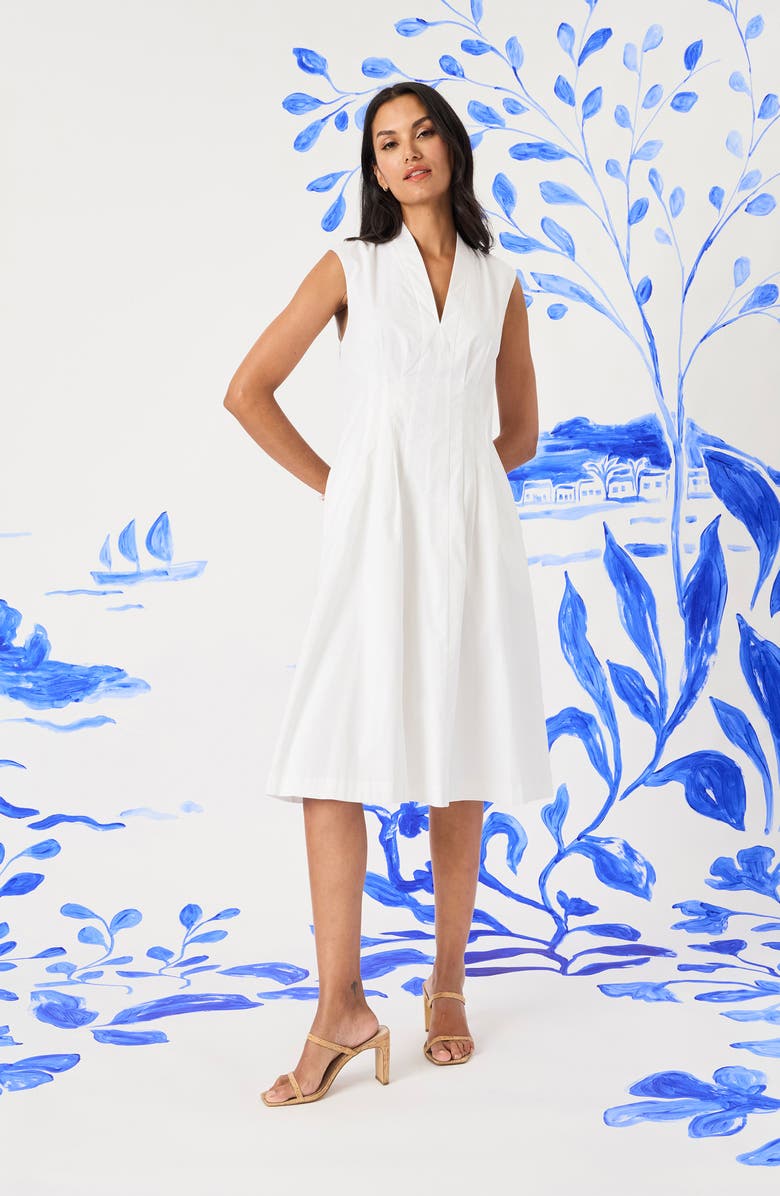 Maggy London Stretch Cotton Fit & Flare Dress, Alternate, color,