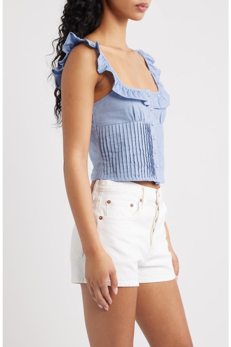 Dervla Pintuck Ruffle Tank, Alternate, color, BLUE