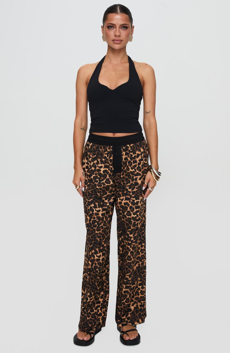 Princess Polly Zephura Leopard Print Boxer Pants, Alternate, color, Leopard
