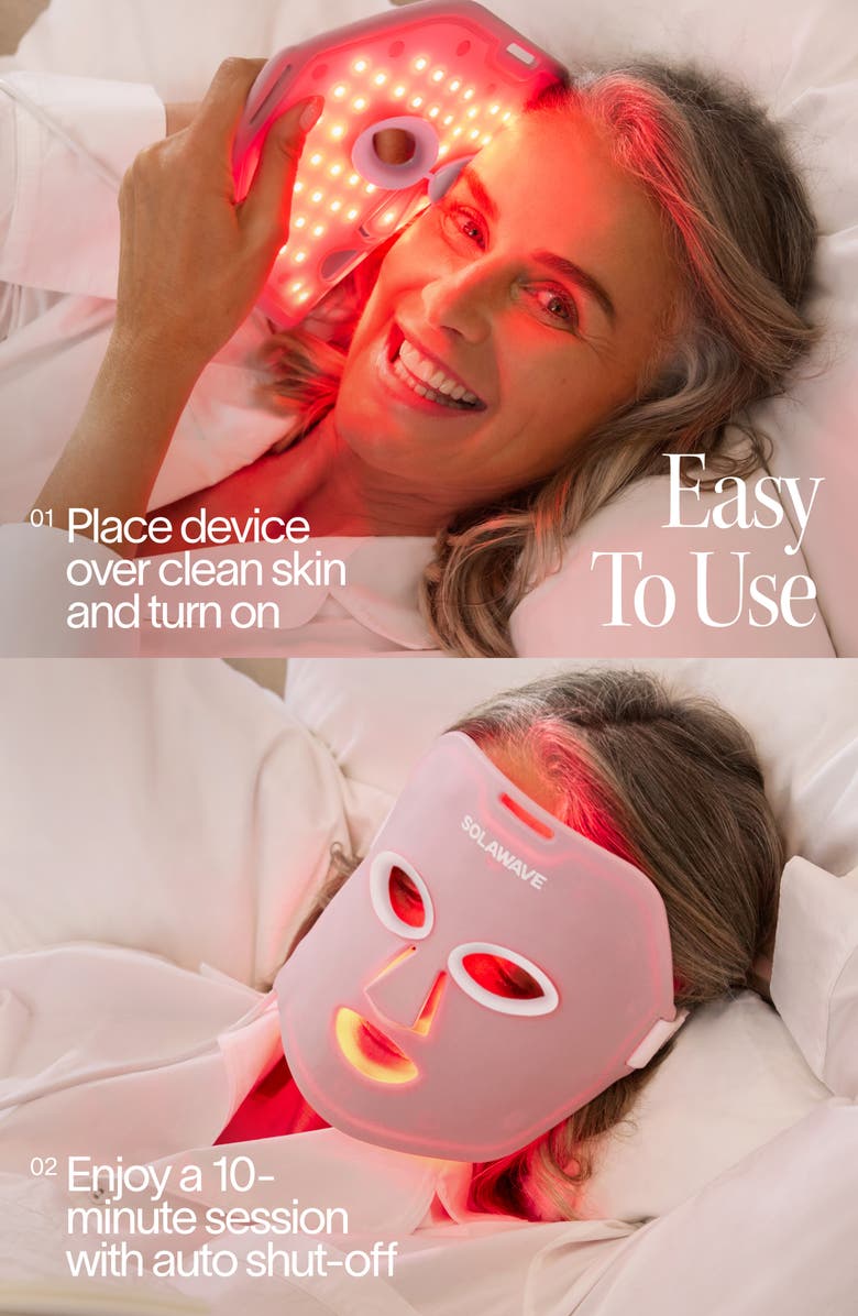 SolaWave Wrinkle Retreat Light Therapy Face Mask $349 Value, Alternate, color, Pink