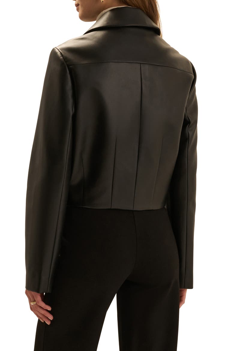 The Small Town Girl Faux Leather Jacket, Alternate, color, BLACK