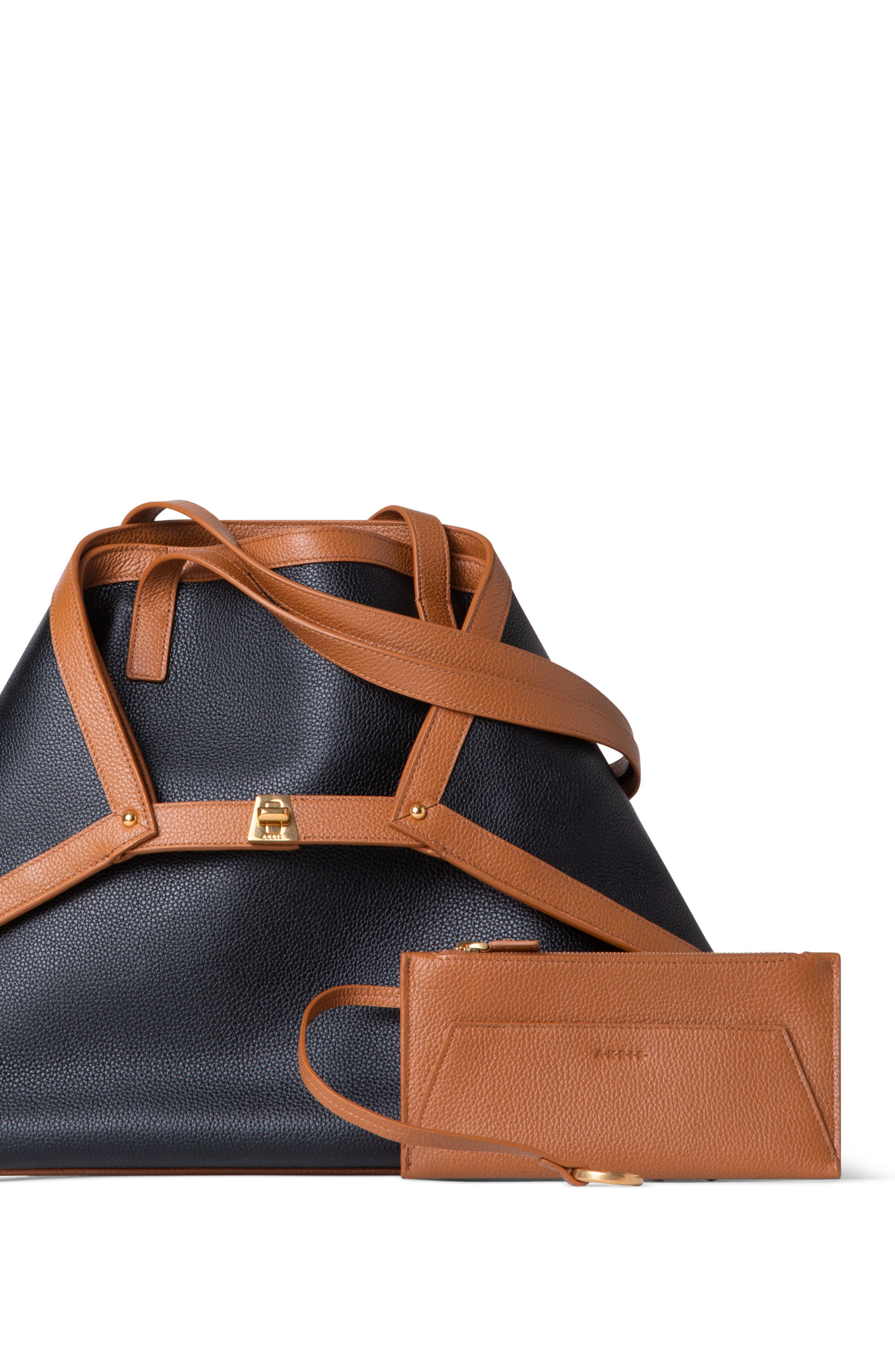 Akris Medium Ai Two-Tone Leather Shoulder Bag, Alternate, color, 