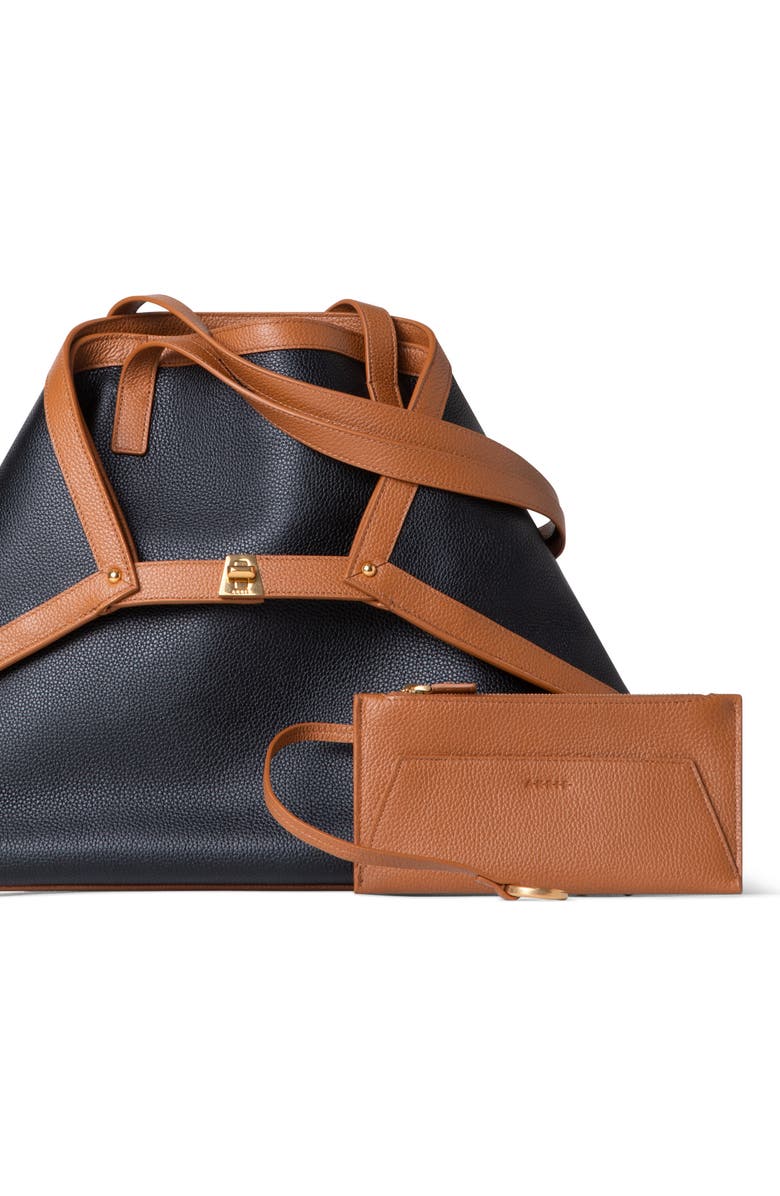 Akris Medium Ai Two-Tone Leather Shoulder Bag, Alternate, color,