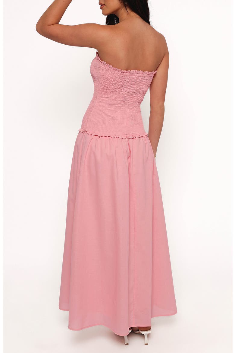 Bea Smocked Strapless Cotton & Linen Maxi Dress, Alternate, color, SOFT PINK