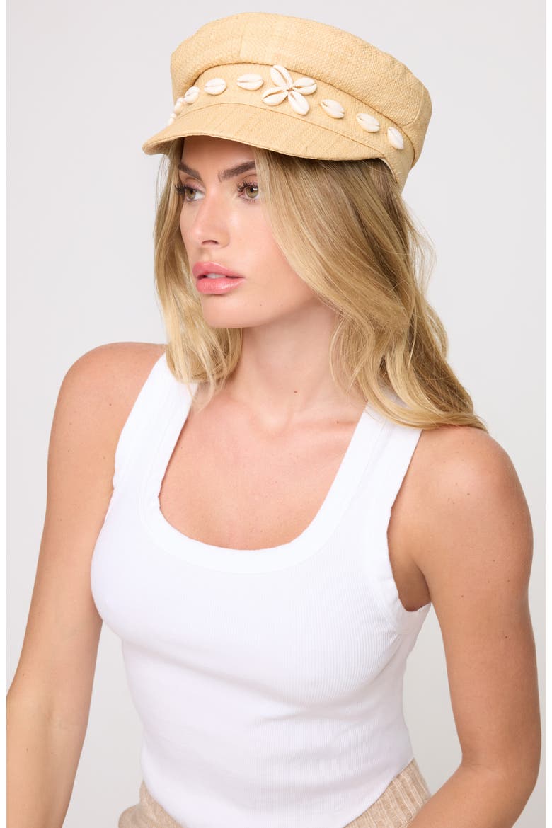 Alfama Straw Newsboy Hat, Alternate, color, NATURAL