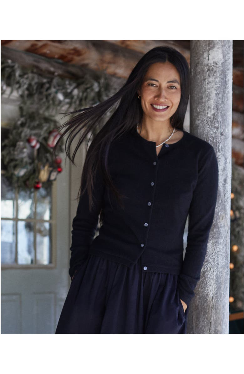 Lands' End Cashmere Cardigan Sweater, Alternate, color, Black