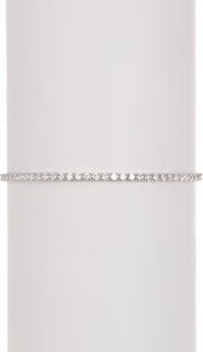Adornia White Rhodium Plated Swarovski Crystal Accented Lariat Bracelet