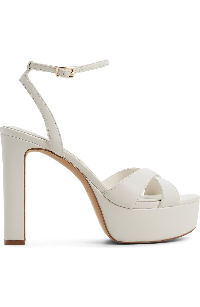ALDO Rosine Ankle Strap Platform Sandal, Alternate, color, White/ Bone