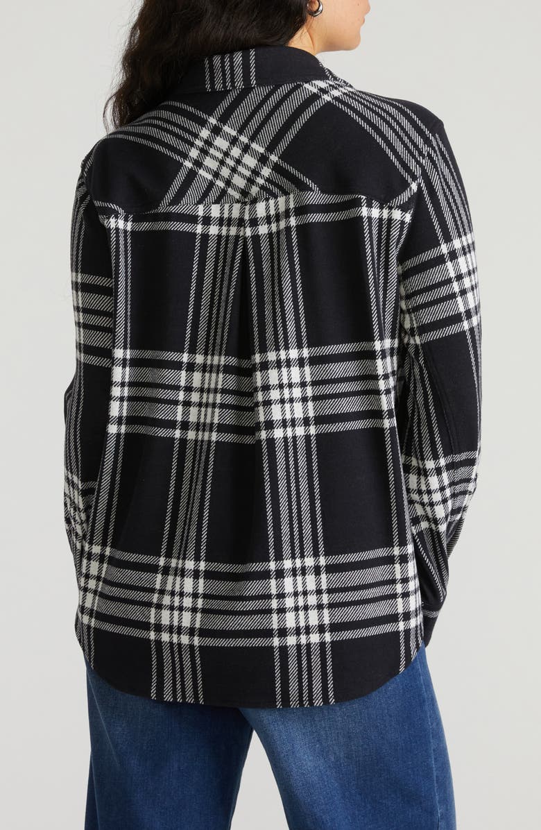 Universal Standard Maine Flannel Button-Up Shirt, Alternate, color, Highland Black Plaid