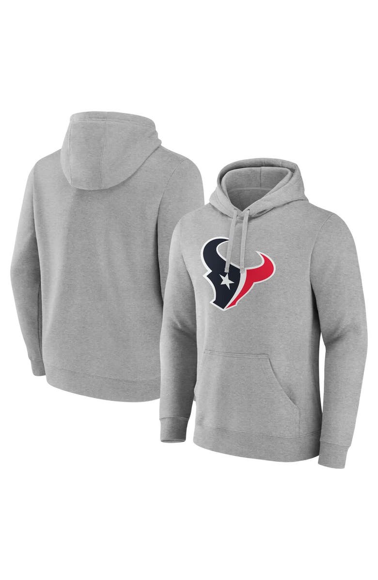 FANATICS Men's Fanatics Heather Gray Houston Texans Deliver Fleece Pullover Hoodie, Main, color, 