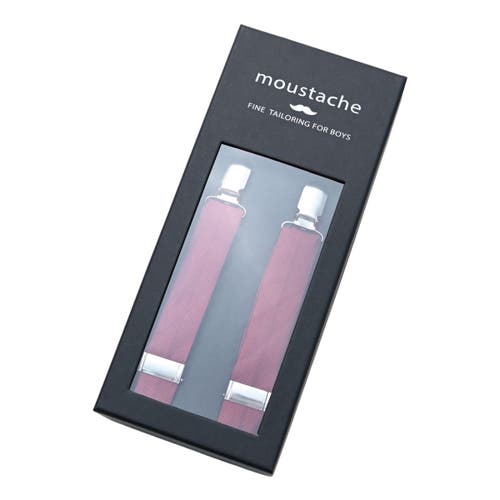 Moustache Suspenders Set In Red