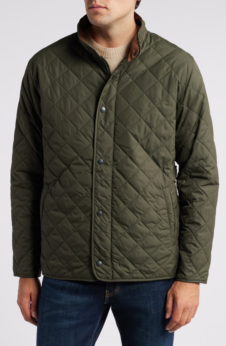 Peter Millar Suffolk Water Resistant Quilted Jacket, Alternate, color, Dark Olive
