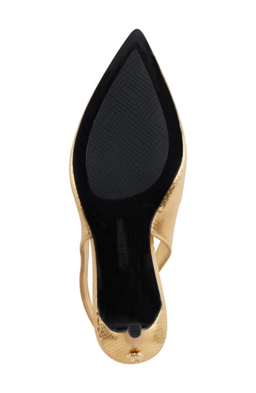 Shop Karl Lagerfeld Paris Rosalyn Slingback Pointed Toe Pump In Gold