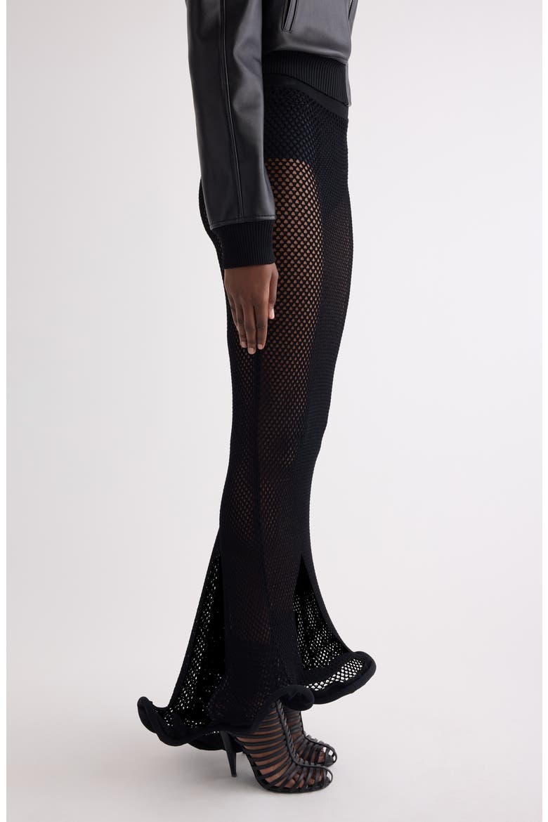 Kickback Mesh Maxi Skirt, Alternate, color, BLACK