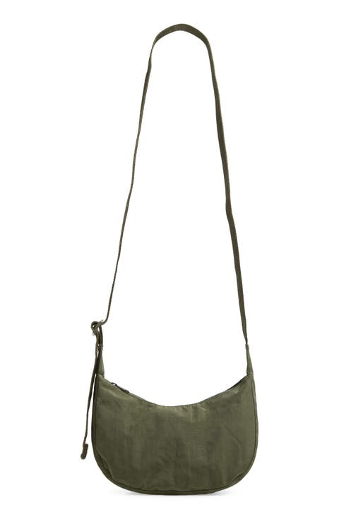Small Recycled Nylon Crescent Crossbody Bag
