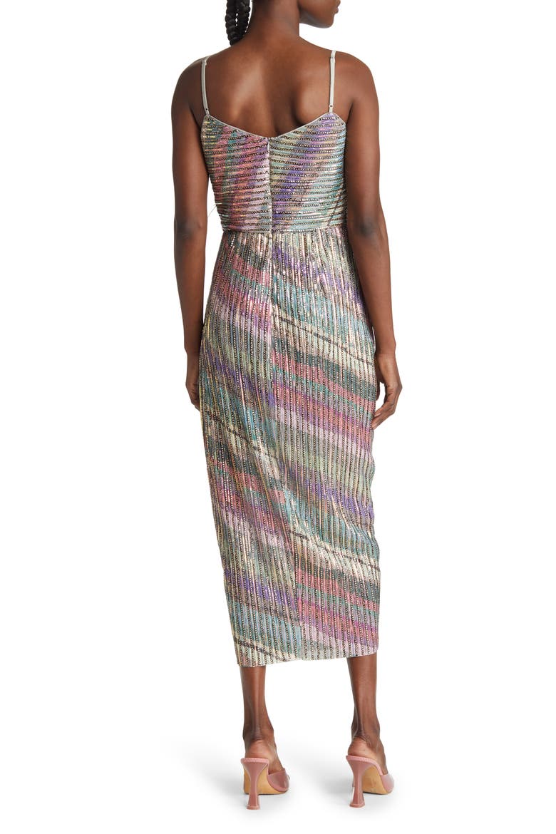 Lissandra Rainbow Crystal Detail Cocktail Dress, Alternate, color, RAINBOW