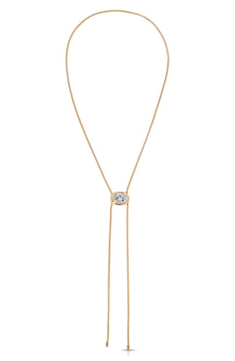 Crystal Bezel Bolo Necklace