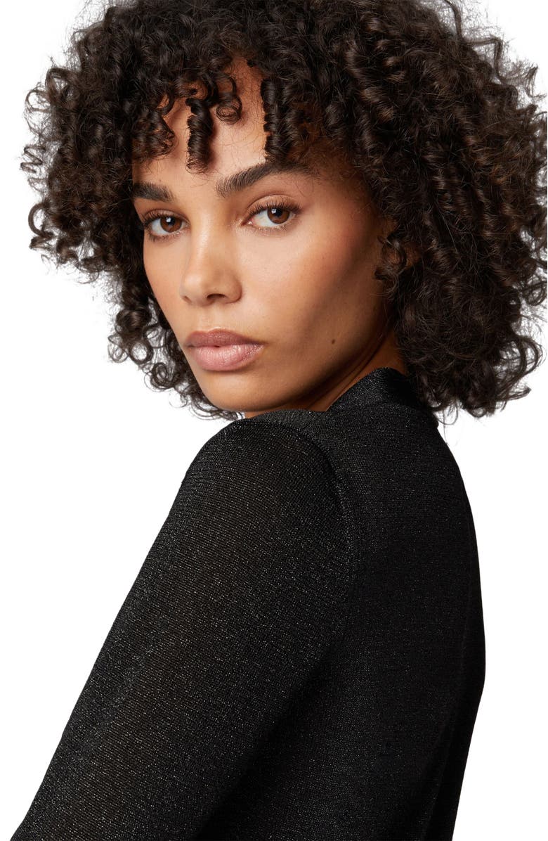 Missoni Long Lamé Viscose Cardigan With V-neck, Alternate, color, Black