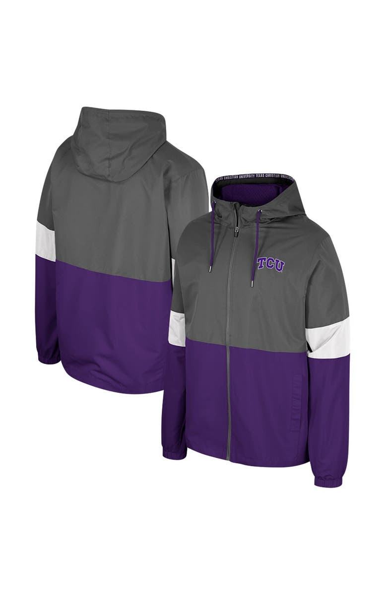 COLOSSEUM Men's Colosseum Charcoal TCU Horned Frogs Miles Full-Zip Jacket, Main, color, Charcoal