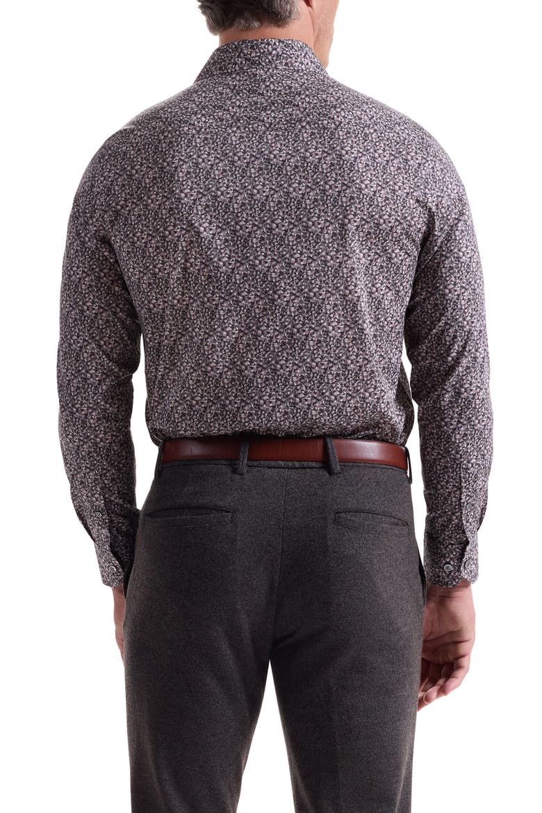 Julian Shaped Fit Pebble Print Button-Up Shirt, Alternate, color, WOOD ROSE